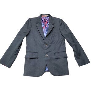 Baker By Ted Baker Boys Gray Blazer‎ With Deer Lining Size 10